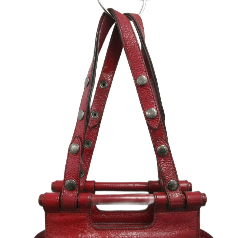 Loewe Bag Red Flap Candy Leather Studded Handbag Tote Red